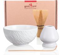 Set de thé matcha “Rokku Shiro” avec fouet à matcha, bol à matcha et porte-fouet