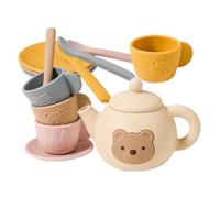 Set de Thé pour de 3 à 6 Ans | avec Théière Tasses en Silicone Et Cuillère,Jeu Éducatif Développement Motricité 3 à 6 Ans Fille Garçon