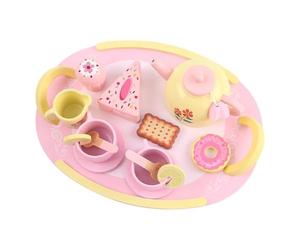 Set de thé pour en bois avec dessert et symbolique 16 pièces