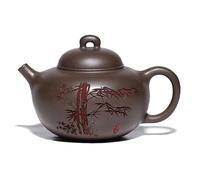 Set De Théière Et Tasse De Noël Pot Fait À Main En Acier Minerai Brut, Section Grise, Bouilloire Thé Zisha, Service, Cadeau, Théière Traditionnelle Argile Violette 180ml