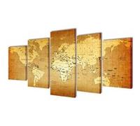 Set De Toiles Murales Imprimées ''carte Du Monde'' 200 X 100 Cm