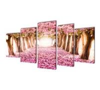 Set de toiles murales imprimées Cerisiers en fleurs 200 x 100 cm Rose G