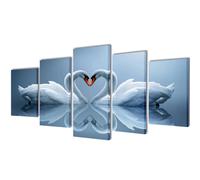 Set De Toiles Murales Imprimées Cygnes 200 X 100 Cm
