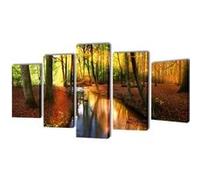 Set de toiles murales imprimées Forêt 100 x 50 cm Or G