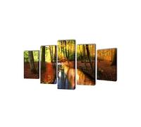 Set de toiles murales imprimées Forêt 200 x 100 cm Or G