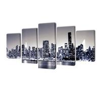 Set De Toiles Murales Imprimées Horizon De New York Monochrome