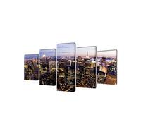 Set de toiles murales imprimées Horizon de New York vu du ciel Multicolore G