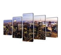 Set de toiles murales imprimées Horizon de New York vu du ciel Multicolore G