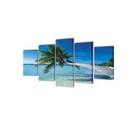Set de toiles murales imprimées Plage avec palmier 200 x 100 cm
