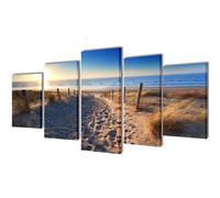 Set De Toiles Murales Imprimées Plage De Sable 100 X 50 Cm