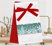 Set de torchons Frozen 40x60 2pcs blanc rouge Noël 3D Greno