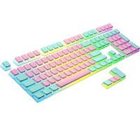 Set de Touches Pudding en PBT 112 Touches Double Shot Translucides pour Claviers ANSI US & ISO Profil OEM pour Claviers Gaming RGB (Miami Vice)