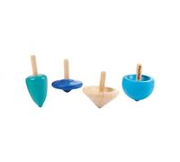 Set de Toupies en Bois Bleu pour Enfants