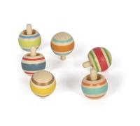 Set de toupies en bois - SMALL FOOT - 12606 - 6 toupies - Bois massif - Multicolore