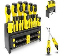 FISHTEC Kit complet Set de Tournevis Utility 52 Pièces + Rangement - Acier Carbone