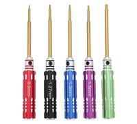 Set de Tournevis Hexagonaux Acier 0,9mm à 2,0mm, Poignée Antidérapante Aluminium, 5 Pièces - Haute Résistance, Identification Facile, Pour Modèles RC et Drones