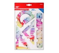 Set de traçage - Flexi - 4 pièces - 2 équerres - 1 règle - 1 rapporteur