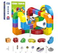 Set de Train Magic Rail Cube, Set de Rails Magnétiques Cube Trackfusion, Circuits 3D Intégrés Défiant la Gravité avec Voiture Motorisée, Jouet de Construction pour Enfants Garçons Et Premium Edition