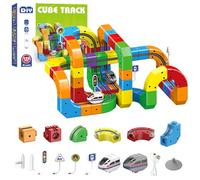 Set de Train Magic Rail Cube, Set de Rails Magnétiques Cube Trackfusion, Circuits 3D Intégrés Défiant la Gravité avec Voiture Motorisée, Jouet de Construction pour Enfants Garçons Et F Deluxe Edition