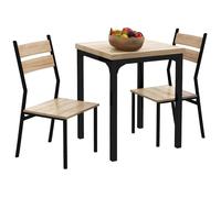 Set de trois pièces table de salle à manger table de cuisine chaises ensemble beil en bois naturel beil noir 1 table beil chaises