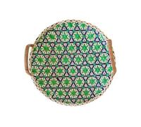 Set de trois plateaux en bambou tressé