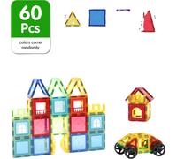 Set de tuiles magnétiques, Jeu magnétique, Jouet éducatif de construction, 60 pièces avec boîte