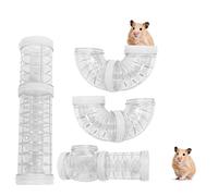 Set de tuyaux pour Hamster DIY Pack 8 Courbes Transparents Cage Petit Animal Jouet Sportif Externe ventilé avec Connexion créative Hamsters et Petits Animaux