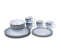 Set de vaisselle Bo-Camp Dinner set 16 Couleur: bleu / blanc