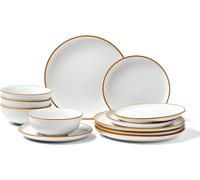 Set de vaisselle en céramique 12 pcs - assiettes et bols pour 4 personnes - set de vaisselle de haute qualité