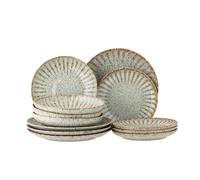 Set de vaisselle Fleur12 pcs. 4x plate HxØ 2,5x27cm, 4x plate HxØ 2x21cm, 4x deep plate HxØ 5x22cm