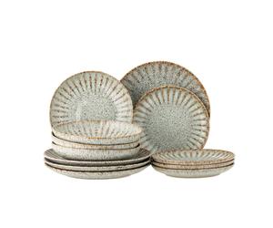 Set de vaisselle Fleur12 pcs. 4x plate HxØ 2,5x27cm, 4x plate HxØ 2x21cm, 4x deep plate HxØ 5x22cm