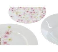 Set de vaisselle Home ESPRIT blanc vert rose Porcelaine 18 pièces 27 x 27 x 2 cm