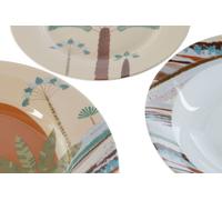 Set de vaisselle maison esprit beige porcelaine multicolore 18 pièces 27 x 27 x 2 cm
