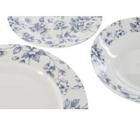 Set de vaisselle maison esprit bleu floral porcelaine 18 pièces 27 x 27 x 2 cm