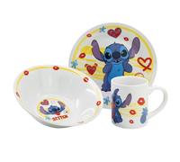 Stor Ensemble vaisselle enfant Stitch Aloha assiette, bol & tasse en céramique boîte cadeau bleu