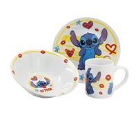 Set de vaisselle pour enfant avec assiette, bol et tasse en céramique dans une boîte cadeau Stitch