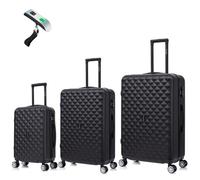 Set de Valise 3 Pièces | Valise CELIMS Urban | Cabine + Moyenne + Grande | Roues 360 | Cadenas | Noir
