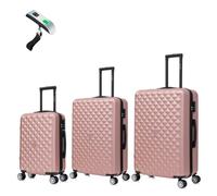 Set de Valise 3 Pièces | Valise CELIMS Urban | Cabine + Moyenne + Grande | Roues 360 | Cadenas | Rose Gold