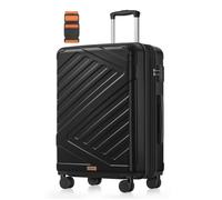 Set de valise Extensible avec Serrure TSA et 4 Roulettes Doubles, pour Voyage, ABS, Noir
