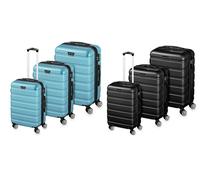 Set de valises à coque dure Veska modèle Nizza avec cadenas TSA et pèse-bagages numérique : Bleu brouillard