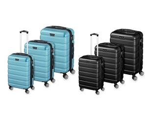 Set de valises à coque dure Veska modèle Nizza avec cadenas TSA et pèse-bagages numérique : Vert olive