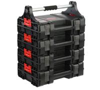 Set de valises à outils - PRO - H 62,5 cm - 4 compartiments - Poignée amovible - Polyamide