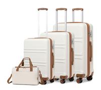 Set de valises de voyage rigides - KONO - Set 4 (S/M/L + sac cabine) - Coque ABS - 4 roulettes 360° - Cadenas TSA