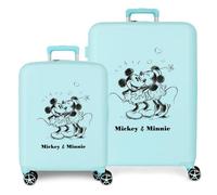 Disney Mickey & Minnie Kisses 55-70 Cm 104l Trolley Bag 2 Units Bleu