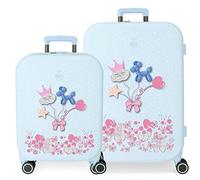 Set de valises Enso Ballons Turquoise 55/70 cm ABS Rigide Fermeture TSA Intégrée 116L 7.54 kg 4 Double Roues bagage à main