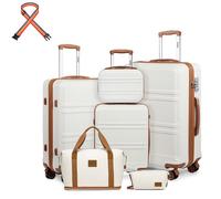 Set de valises - KONO - Set 6 pièces (20/24/28) - Coque ABS rigide - Serrure TSA - Roulettes 360°