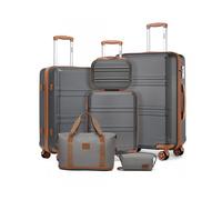 Set de valises - KONO - Set de 6 (20/24/28"") - Coque rigide ABS - Cadenas TSA - Roulettes 360°