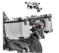 Set De Valises Laterales Aluminium Pour Moto Guzzi Stelvio / V85 Tt Gx45 Argent