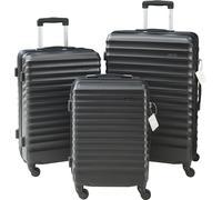 Set de valises 'Pona' 3 pièces ABS rigide avec pèse-valises et étiquette de bagage noir