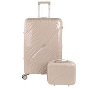 ITACA - Set De Bagages Léger Et Résistant avec Roues Pivotantes 360 Cadenas à Combinaison Inclus Set De Valises Rigides polypropylène Ensemble Valise. avec Trousse de Toilette, Taupe
